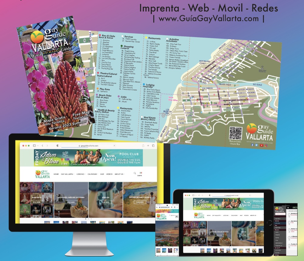 Kit de medios de Gay Guide Vallarta — alcance en computadora, tablet y móvil